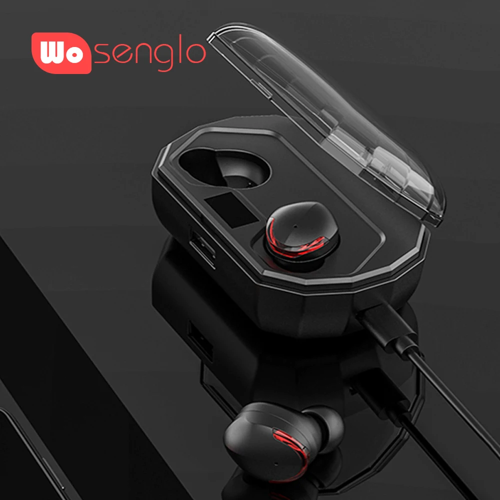 

Bluetooth 5.0 Earphones Earbuds 3D HIFI Wireless Stereo Earphones with Mic 2000 Mah PowerBank Charging box for iOS Android Phone