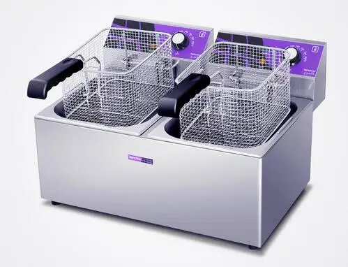 Commercial frying pan fried dough sticks machine fried potato chips deep fryer 24L double baskets deep frying fryer machine