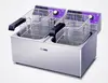 Commercial frying pan fried dough sticks machine fried potato chips deep fryer 24L double baskets deep frying fryer machine 3