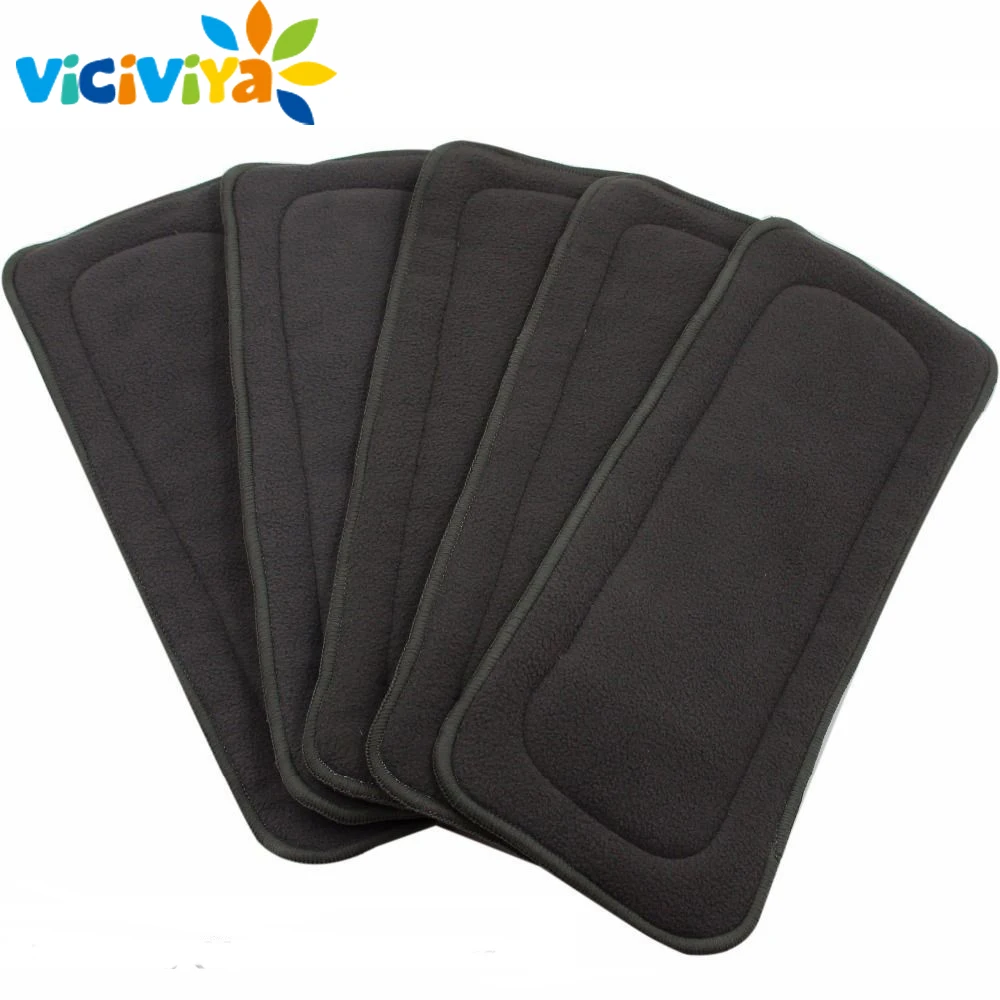 

5 Layers Reusable Washable Bamboo Charcoal Inserts Boosters Liners Real Pocket Cloth Nappy Diaper Cover Wrap Microfiber Insert