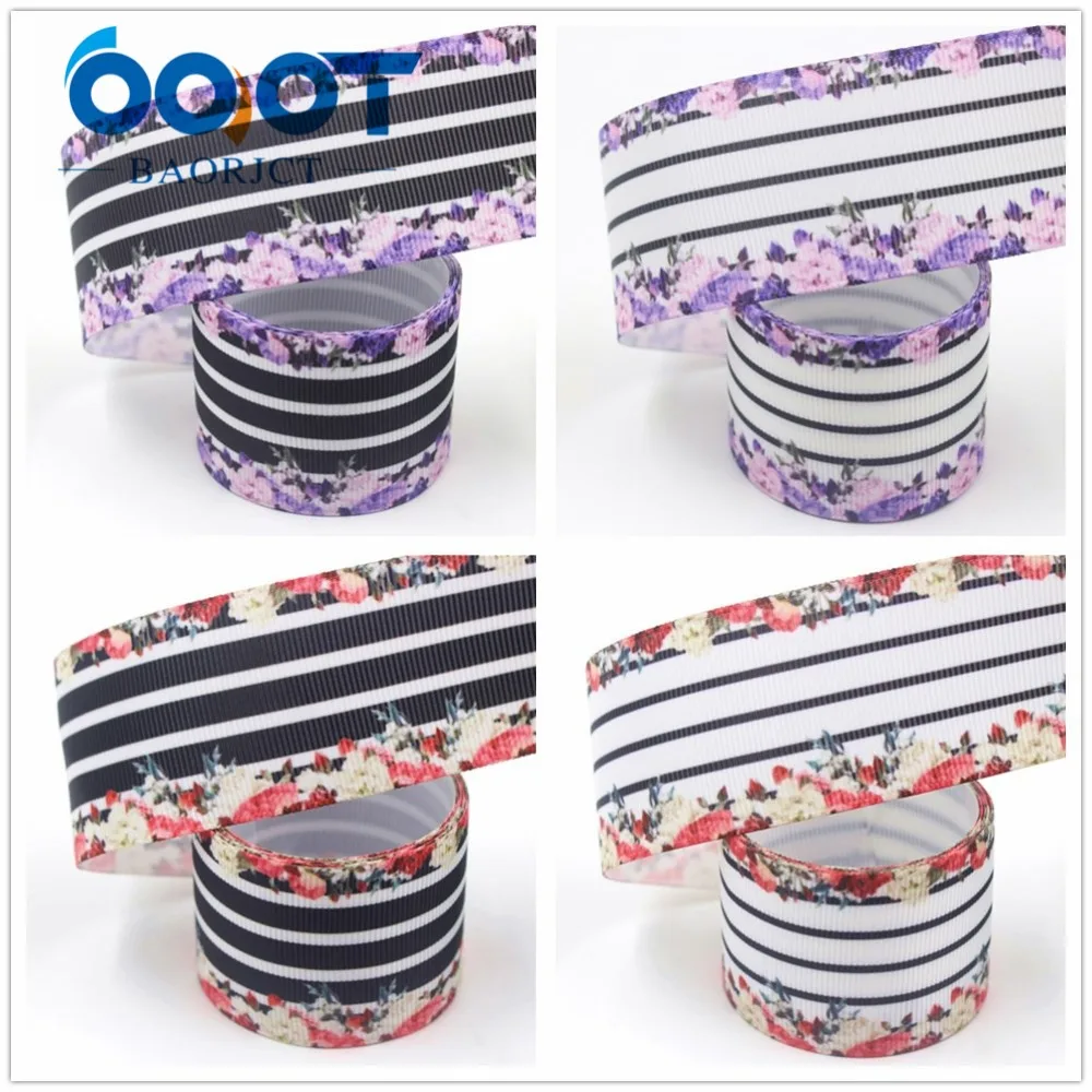 OOOT BAORJCT I-19628-1539,38mm 10yards flower Thermal transfer Printed grosgrain Ribbons,tape crafts,bow cap DIY accessories