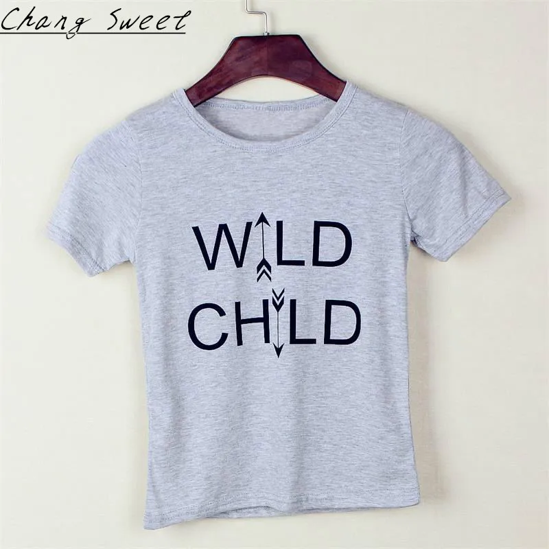 

2019 summer new children's wear short-sleeved cotton t-shirt letters printed boys short sleeves