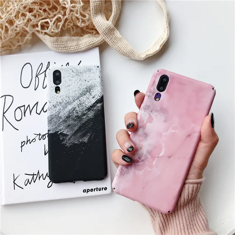 Мраморная жесткая задняя крышка из поликарбоната для телефона Huawei P20 Lite Pro Mate 20 Honor