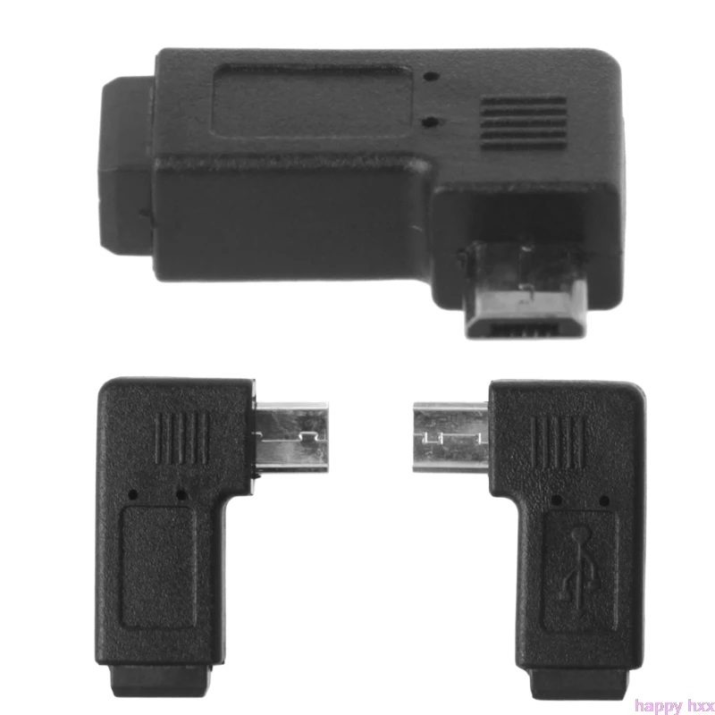 

90d Left & Right Angled Mini USB 5Pin Female To Micro USB Male Data Sync Adapter