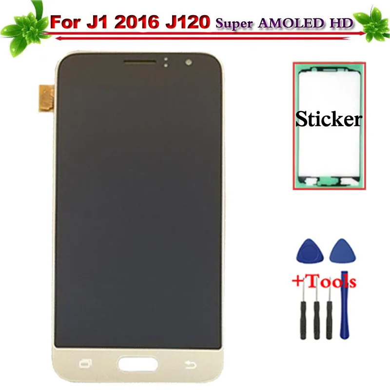 

100% Super AMOLED for Samsung Galaxy J1 2016 J120 J120F J120M LCD Display Touch Screen Digitizer full Assembly Replacement