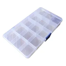 Caja de almacenamiento creativa de 15 rejillas con separadores extraíbles, caja organizadora de plástico transparente para guardar joyas y objetos de valor