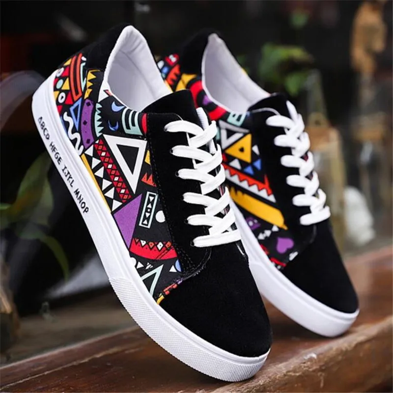 

Spring new fashion Breathable men's color matching trend shoes breathable casual sneakers shoes canvas cloth men's shoes
