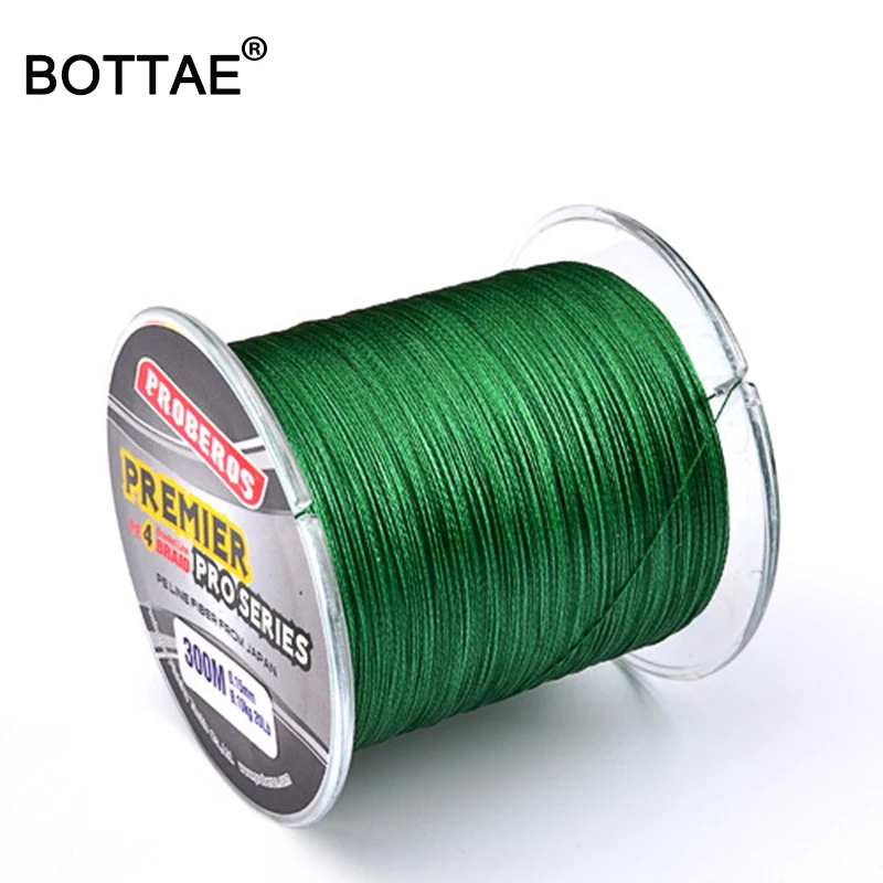 BOTTAE 4 Strands 300M PE Braided Wire Fishing Line for Sea Fishing of