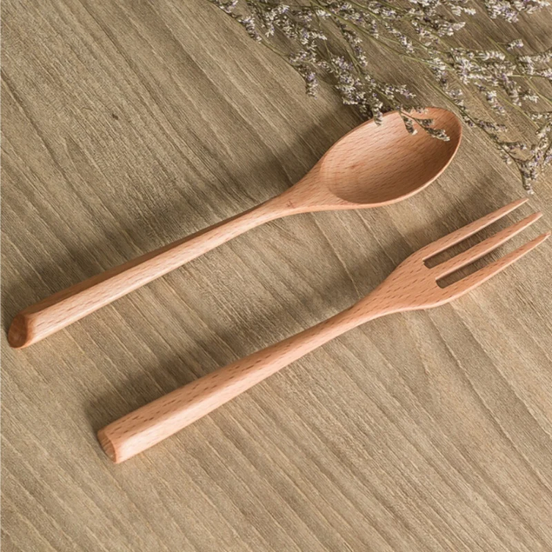 

Cute Wooden Chopsticks Spoon Animals Soup Cutlery Set For Children Baby Rice Soup Dessert Spoon Kitchen Picnic Camping Using
