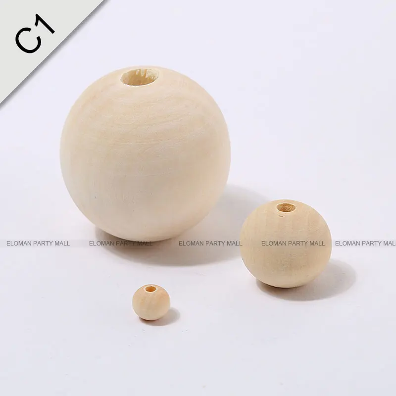 ELOMAN 6-16 мм натуральный шар деревянные бусины для браслет с подвеской оптом деревянные бусины ювелирные изделия DIY деревянные аксессуары - Цвет: C1