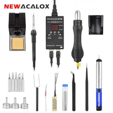 Портативная цифровая паяльная станция NEWACALOX EU 700 Вт, 2 в 1, горячий пистолет, паяльник, преднагреватель печатной платы, сварочный инструмент, паяльная станция