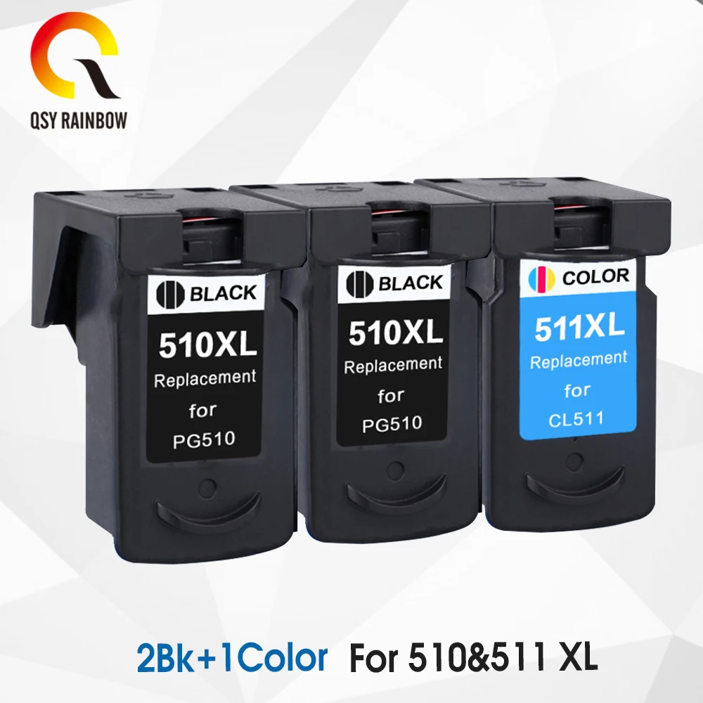QSYRAINBOW 3 шт. PG510 CL511 чернильный картридж для совместимых принтеров Canon 510 511 Pixma MP 240 250