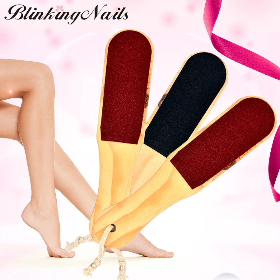 BlinkingNails 3pcs/lot Wooden Double Sides Foot Rasp Callus Skin Hard