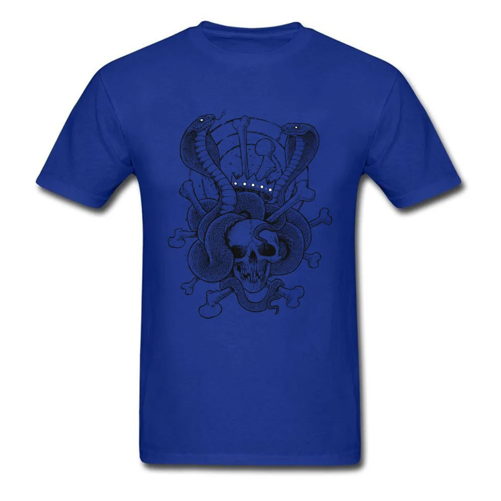Round Collar King Cobras 100% Cotton Fabric Men's T Shirts Printed Short Sleeve Tops Shirt Funny Casual Tops Shirts King Cobras blue