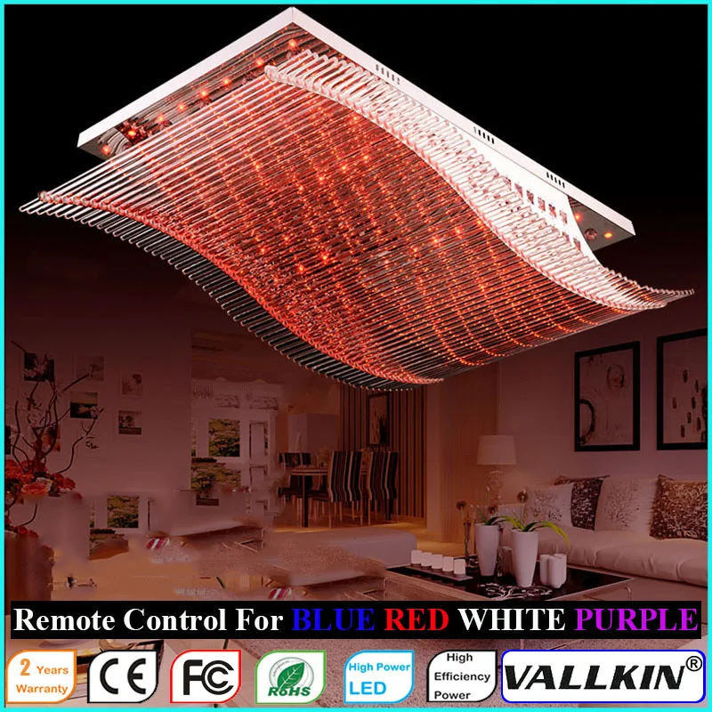 Modern Dining Room Crystal Ceiling Lamps LED Pendant Lamp Fxutres with Remote Control VALLKIN Wholesale Construction & Real Estate