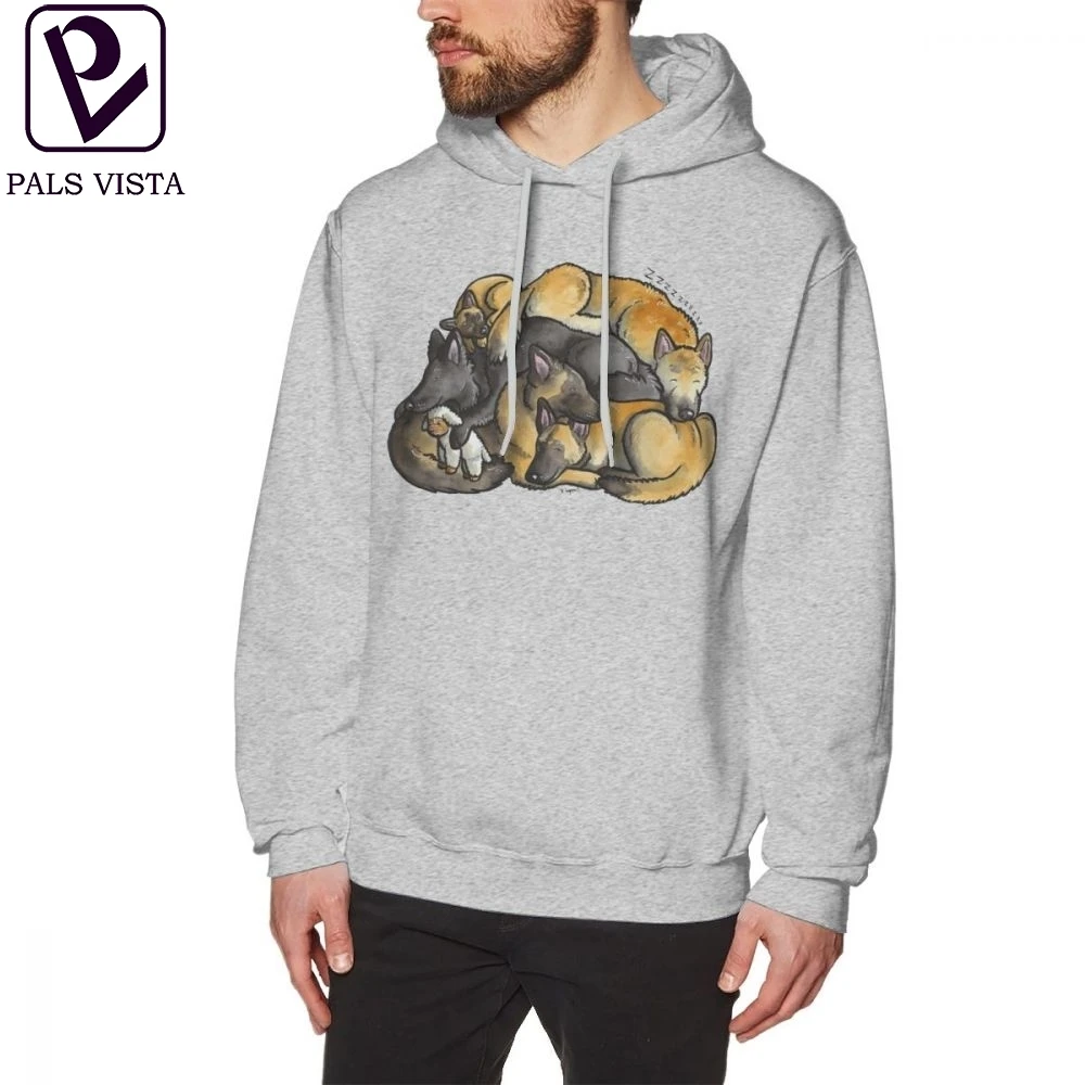 

Malinois Hoodie Sleeping Pile Of Belgian Shepherd Dogs Hoodies Loose Mens Pullover Hoodie Casual Long Autumn Cotton Hoodies