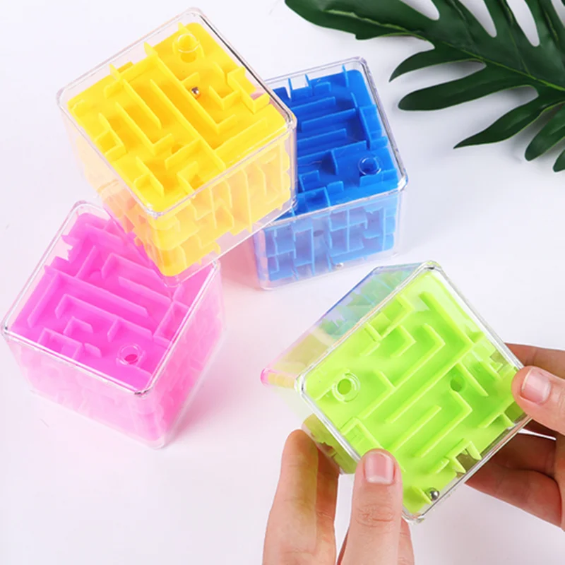 

3D Magic Cube Maze Labyrinth Rolling Ball Balance Brain Teaser Learning Toy