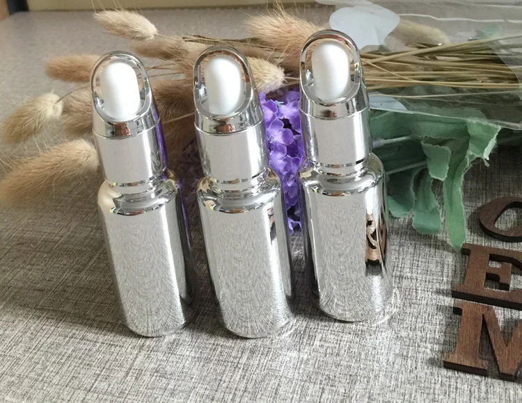 

50pieces/lot 15ml High temperature silver plated dropper bottle,glass 0.5ounce dropper essentical oil bottle wholesale