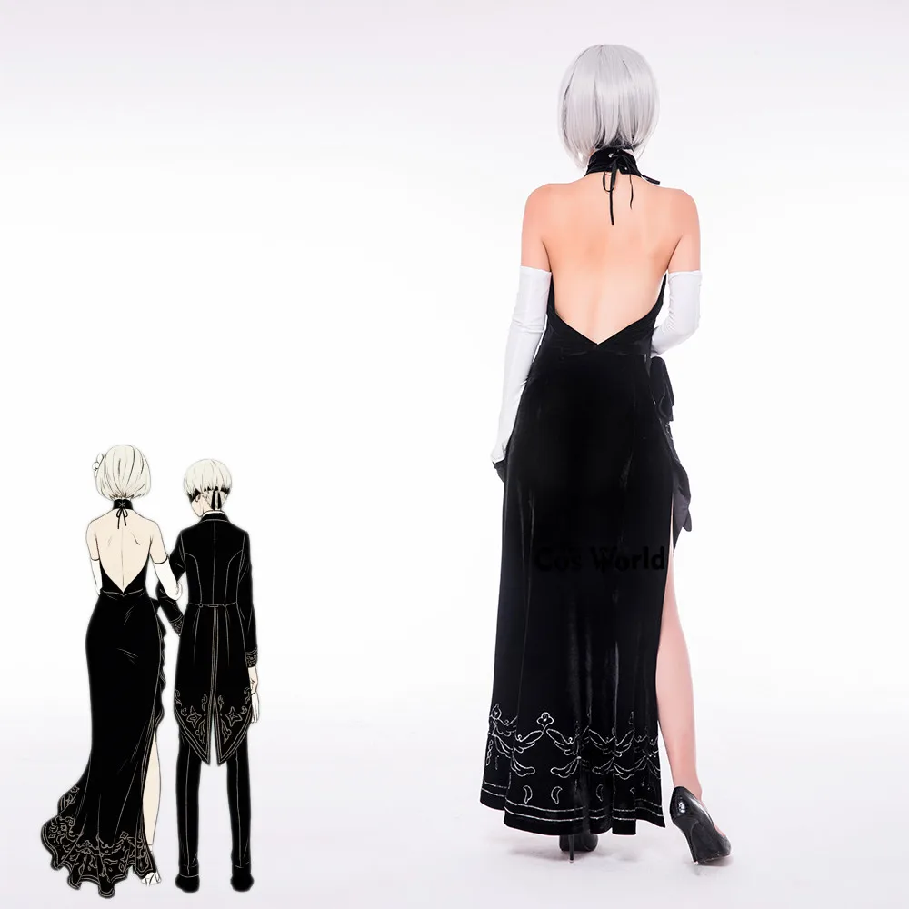 Чонсам NieR Automata Heroine YoRHa No. 2 9 Тип B S вечернее платье Униформа с ластообразным
