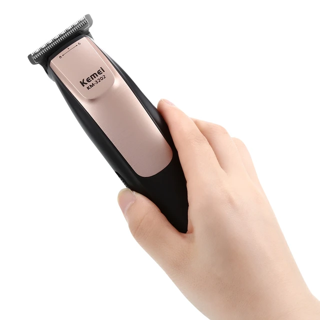 Kemei Bald Special Hair Clipper Stainless Steel Two-way Cutter Repair Hair Trimmer USB Charging Cordless Haircut Machine KM-3202