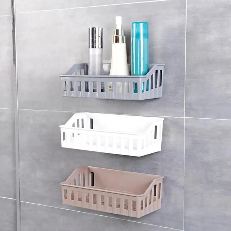 

Kitchen Bathroom Shelf Wall Mounted Toilet Shampoo Cosmetics Holder Storage Shelf Storage Rack Bathroom Organizer