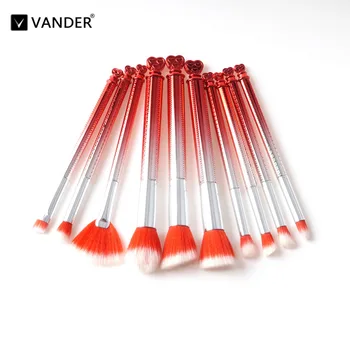 

Vanderlife Pro Heart-shaped 10Pcs Makeup Brushes Set Eye Shadow Contour Powder Foundation Blending Smudge Make Up Tools Kit
