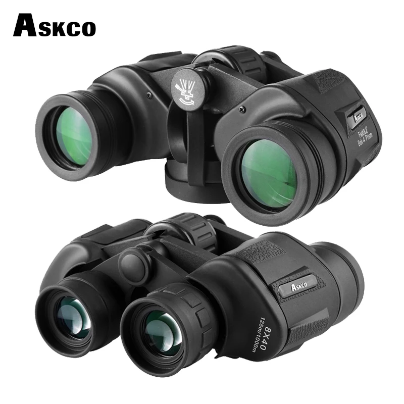 Askco 8x40 زاوية واسعة مناظير عسكرية BAK4 بريزم الأخضر فيلم طلاء الحقل نظارات للصيد السفر عالية الجودة العين الرؤية
