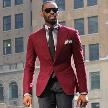 

Costume Homme Mariage Red men suit blazer Men's Terno Slim Fit Blaser Masculino Vintage Wedding Suits for Men (jacket+pants)