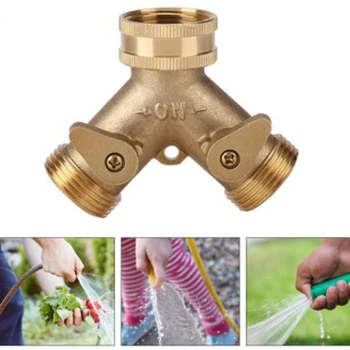 

3/4 Inch Brass Hose Pipe Splitter 2 Way Valve Splitter Hose Pipe Tap Connectors For Garden Irrigation 2 Way Hose Pipe Splitter