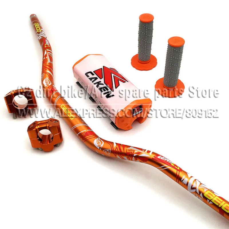 Handlebar With Caken Pads Handle Grips Motorcycle Bar 11/8" For Dirt