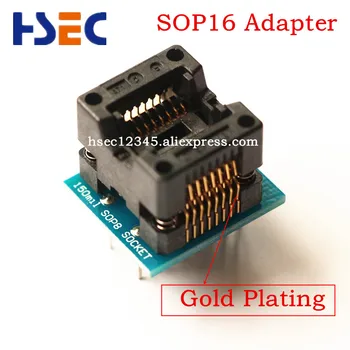 

Gold Plating SOP16 to DIP16 adapter SOP16 turn DIP16 SOIC16 to DIP16 IC socket Programmer adapter Socket 150mil free shipping