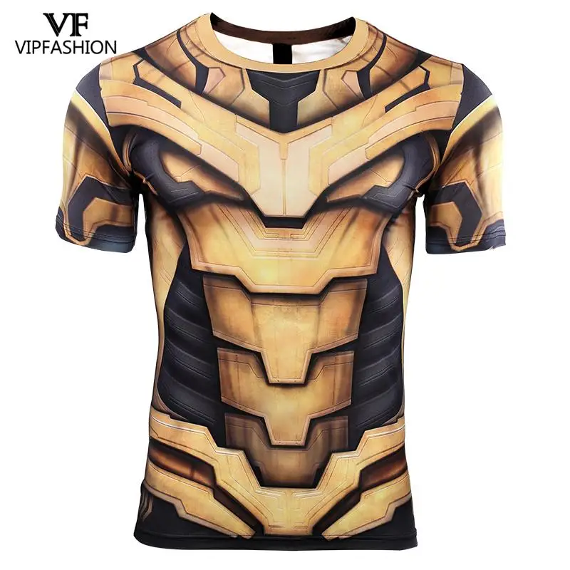 

VIP FASHION 2019Thanos 3D Printed T shirts Men Avengers 4 Compression Shirt Raglan Sleeve Short Sleeve Cosplay Costume Tops