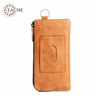 

Genuine Leather Coin Purse Coin Purses Original Multi-function Zipper Long Wallet Coin Bag Coin Purse Pencil Pocket Wholesale