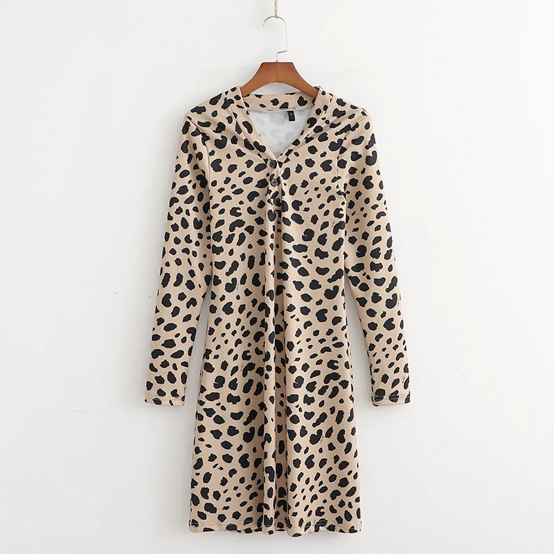 

Summer Leopard Women Dress 2019 Ladies Spring Elegant Party Sexy Boho Beach Long Sleeve Shirt Dresses For Women Vestidos