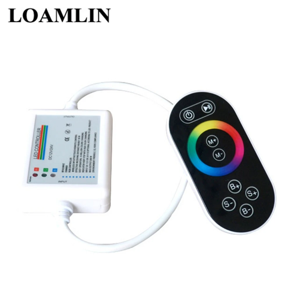 RF RGB led регулятор светодиодной яркости полный сенсорный контроллер с 8 клавиш сенсорной пульт дистанционного управления для 2835 5050 RGB Светодиодные ленты свет DC12-24V