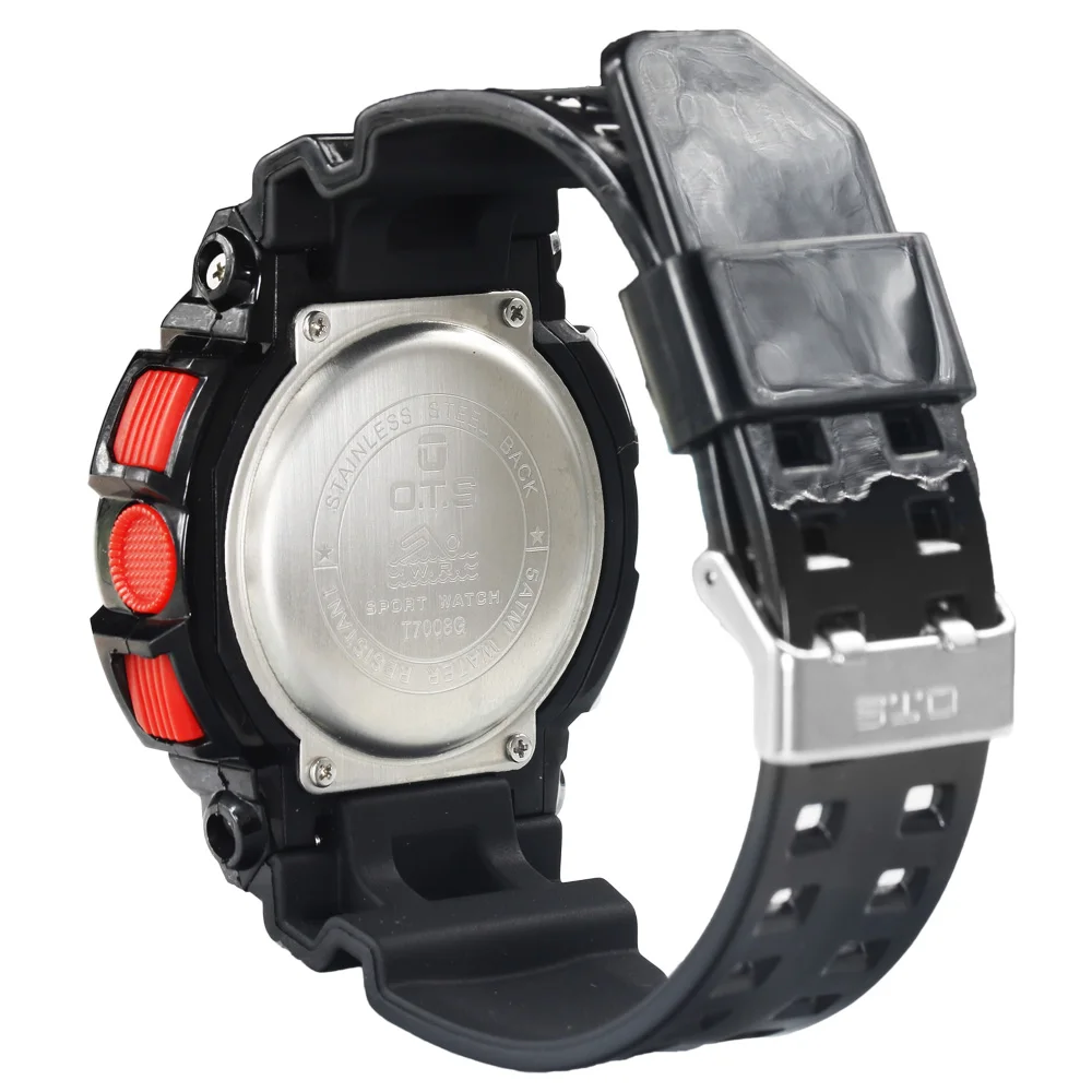 Новые модные мужские часы, водонепроницаемые, спортивные, яркие, черные, цифровые наручные часы с обратным отсчетом и светодиодный подсветкой