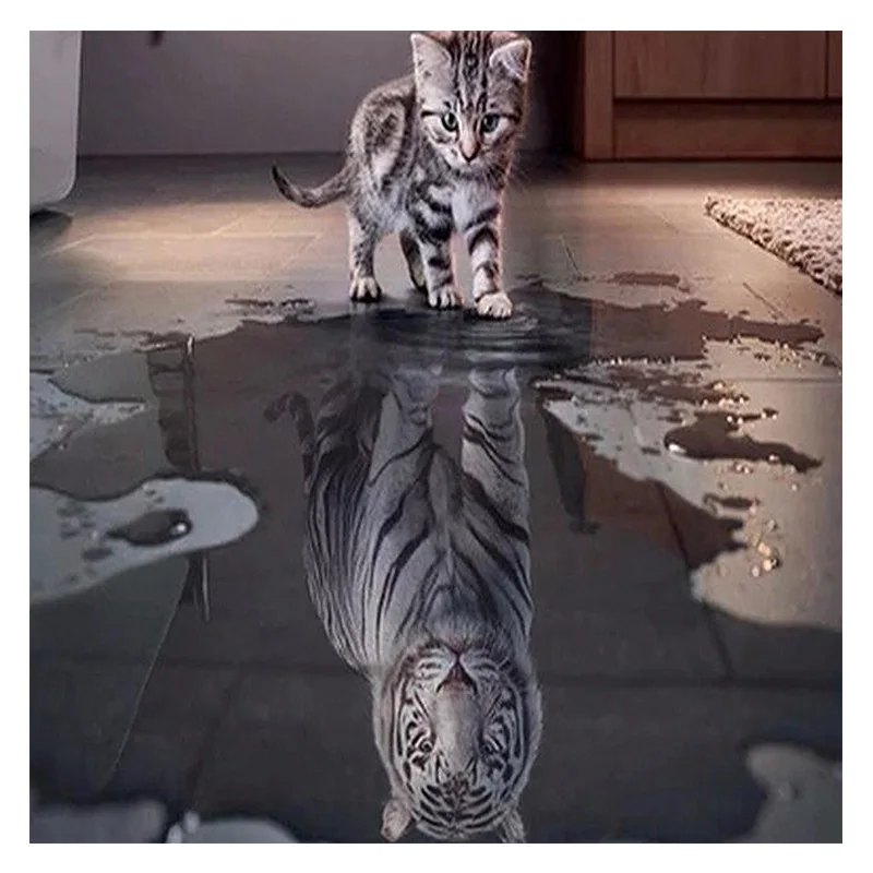 

DIY Diamond Painting Cross Stitch Resin Cat Tiger Animal Needlework Embroidery Mosaic Crafts Home Decoration Gift
