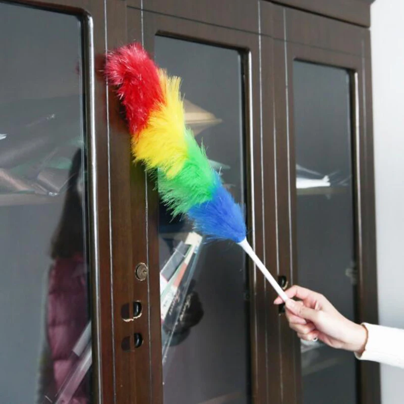 Multicolor Feather Cleaning Duster Anti Static Window Plastic Dust