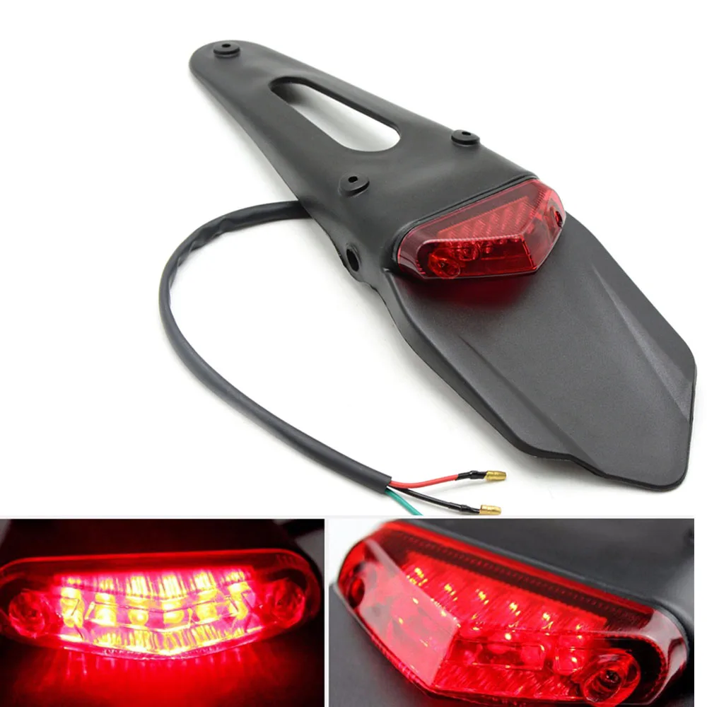 

Universal Motorcycle Enduro Trial Bike Fender 12 LED Brake Stop Rear Tail Light Motorbike Taillights Scooter