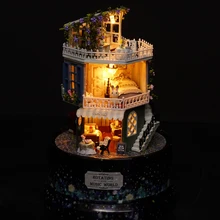 Diy музыка кукольный дом мебель Diy ремесла 3d Деревянный Миниатюрный Кукольный домик Модель Строительство наборы игрушка для мальчиков и девочек Рождественский подарок