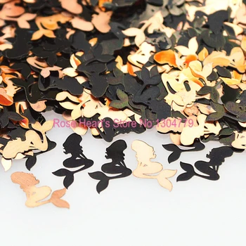 

Black metal nail foil sticker decals 3d nail art decoration tools Mermaid design