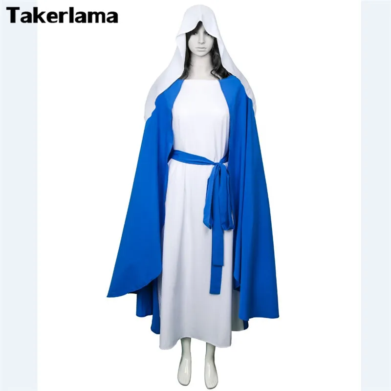 

Takerlama Virgin Mary Costumes Mother of God Clergyman Jesus Clothing Cosplay Halloween Costumes Women Religious Party