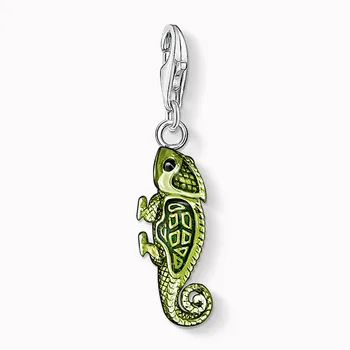 

Muffiy Brand Silver Color Green Chameleon Charm fit Bracelet Necklace Cute Anime Trendy Women Jewelry Sporty Untuk Wanita Bijoux