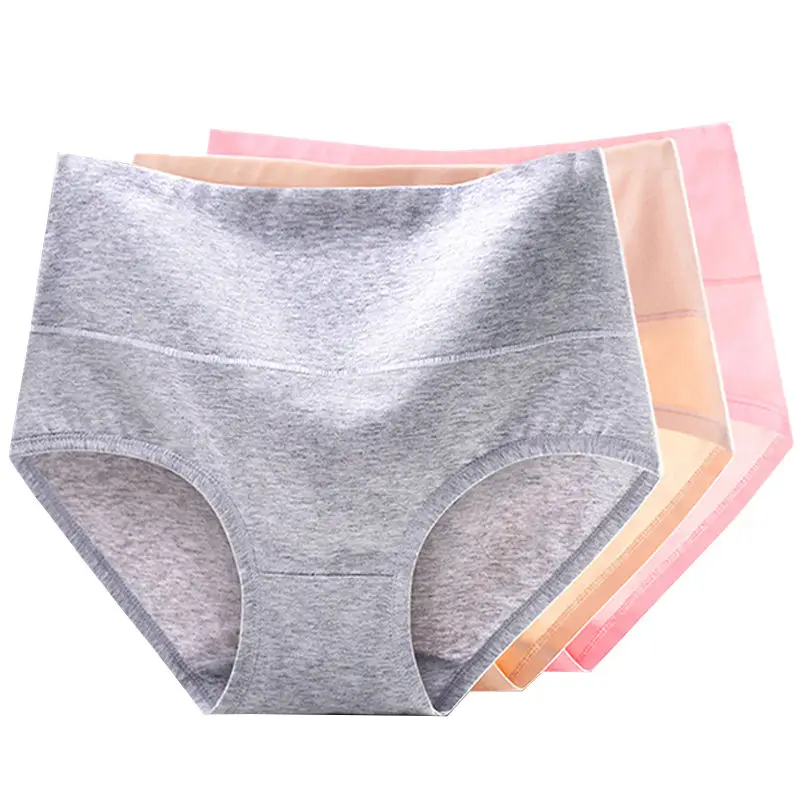 3PCS/Set Women Cotton Elastic Panties Mid-Rise Shorts Breathable Soft Underware F Spring Loose Size Spandex String Lingerie