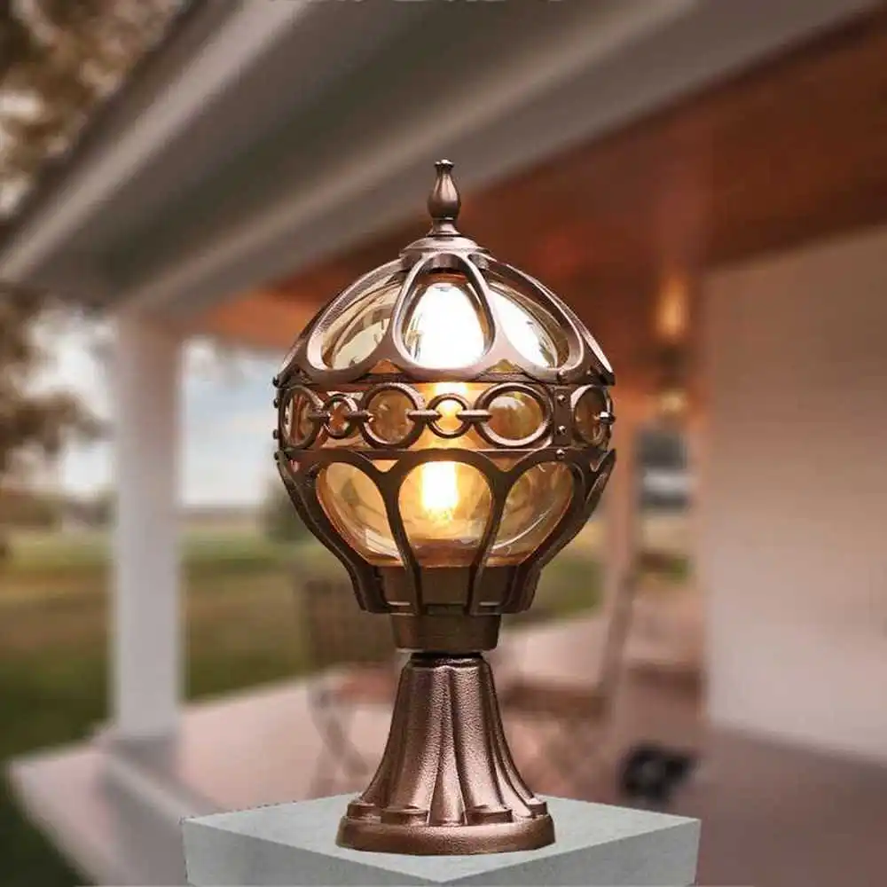Goedkoop Europese hek koplamp buitenverlichting tuin yard outdoor straat lamp villa balkon lamp verticale deur post lightsLU8131724