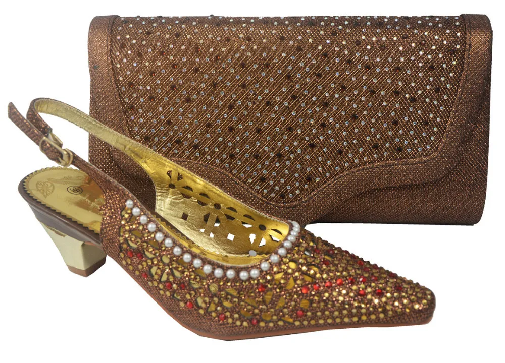 

Fashion Italian Shoe With Matching Bag Set With Stones For Party Sandal African Women Shoe And Bag To Match Set 66011