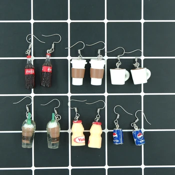 

Cute Coffee Cola Drink Earrings earring candy costume trendy Style woman girl Jewelry Drop shipping