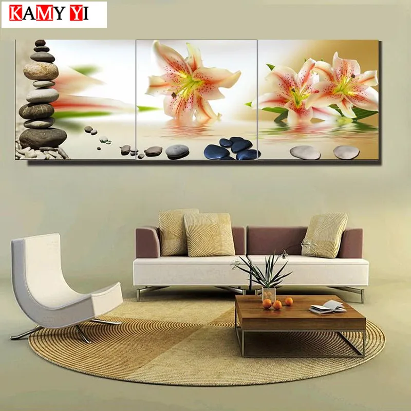 KAMY YI полный квадрат/круглая дрель 5D DIY Алмазная картина &quotкамень zen цветок&quot