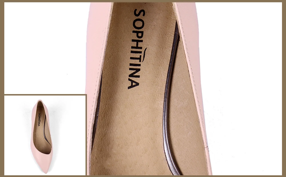 SOPHITINA Sexy Pointed Toe Pumps Fashion High Quality Genuine Leather Hot Sale Thin Heel Shoes New Design Women's Pumps MC146