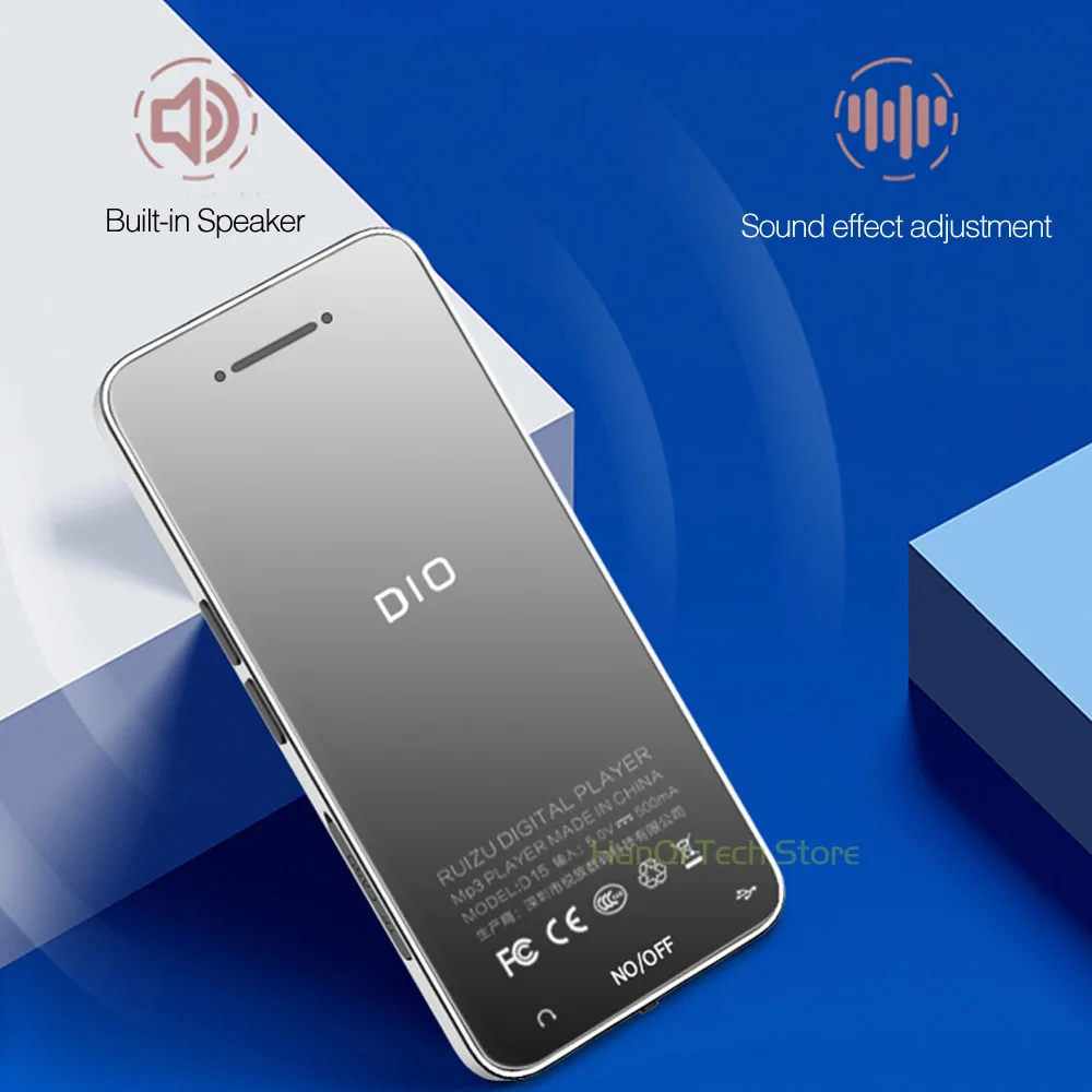 RUIZU Bluetooth MP3 плеер D10 без потерь HiFi музыкальный портативный аудио 8 ГБ с динамиком FM